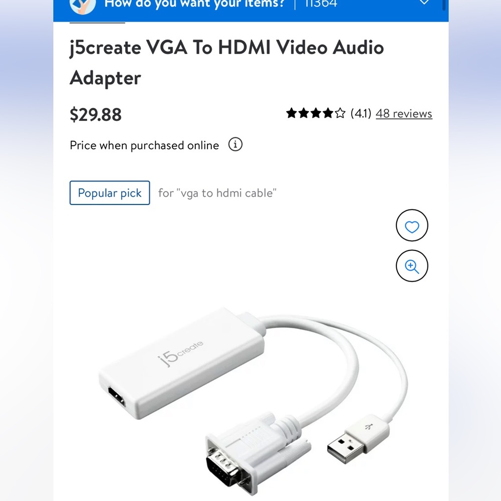 j5create VGA To HDMI Video Audio Adapter